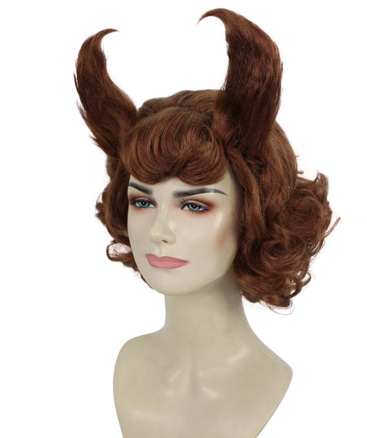 女性用 H-6013 アメリカンドラッグ パフロマー ショート ブラウン ウィッグ コスプレに最適 難燃性合成繊維