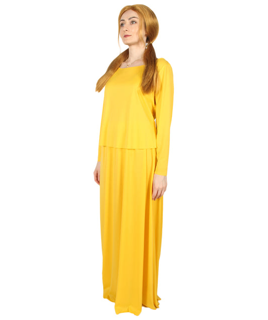 女性用 JCP-066_1 シンプル オレンジ ドレス ハンドメイド コスプレ コスチューム バッグとボンネット付き