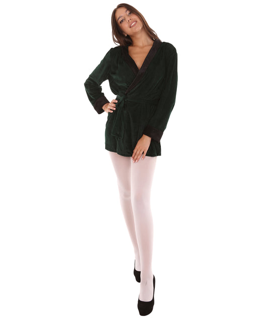 大人用女性の JCO-264_1 セクシーなガールフレンド スモーキング ジャケット ダークグリーン ハロウィン コスチューム