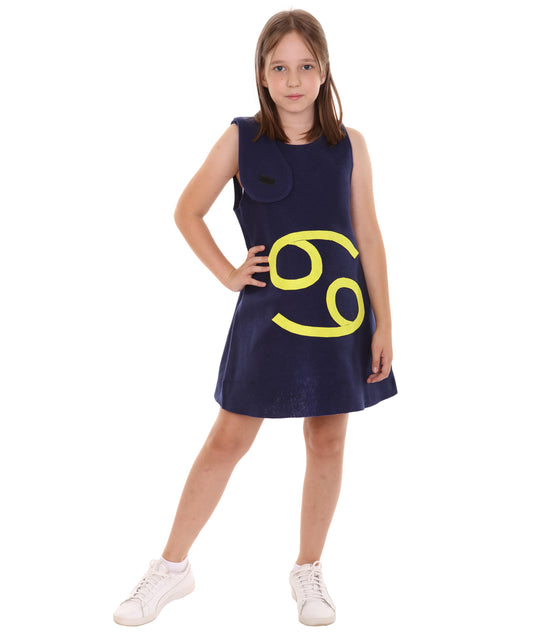 子供用ガール 12 JCO-257(Kids) 蟹座の星座 パーティー トロール ドレス コスチューム ブルー ハロウィン コスチューム