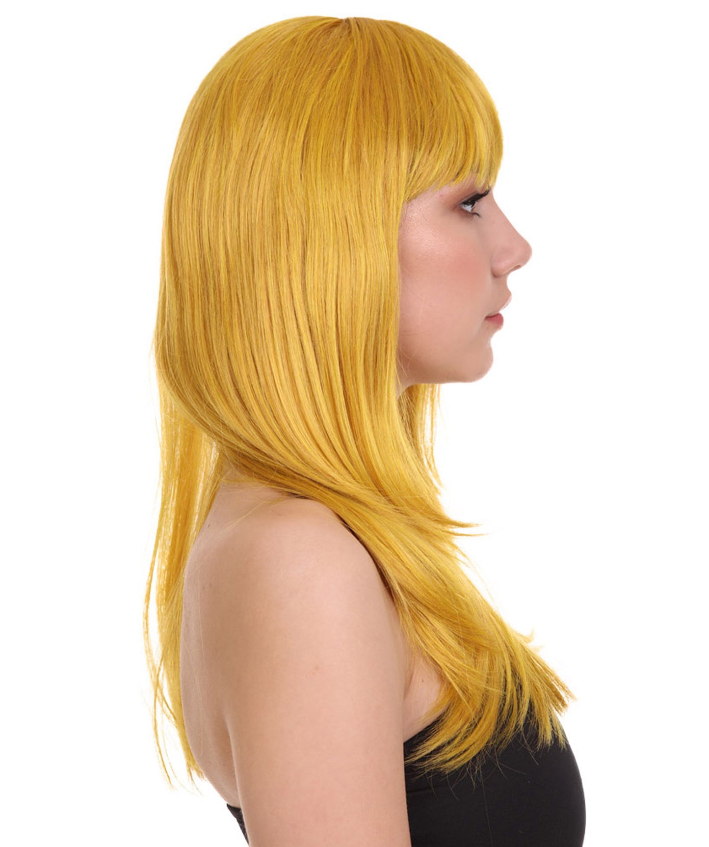 Wigs2you ハロウィンパーティープレミアムレディース H-1063 とても快適なグラマーグリーンウィッグ ゴールドカラー