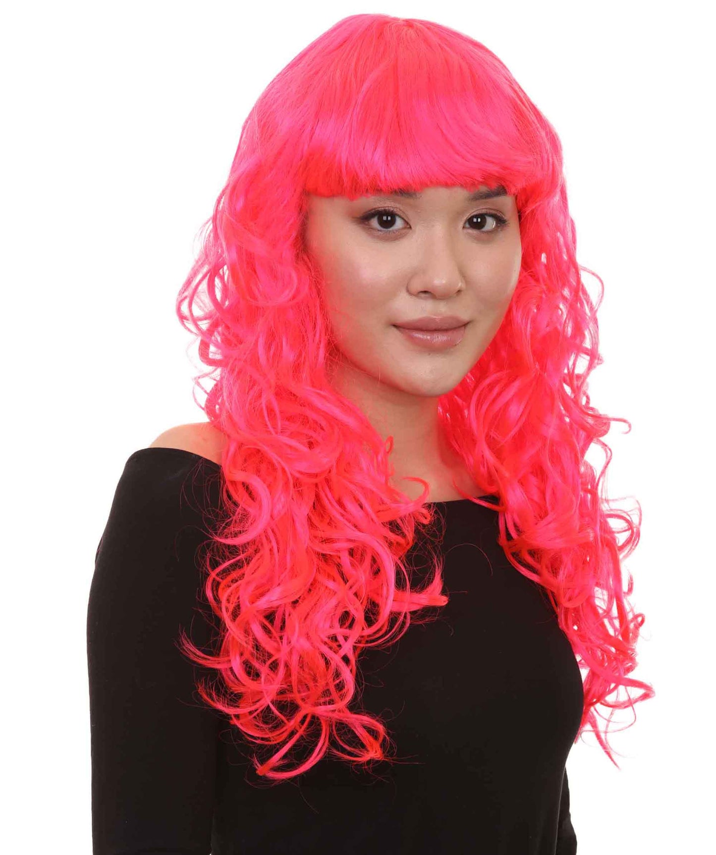 Wigs2you ハロウィンパーティープレミアム H-847 バットマン 女性ジョーカーウィッグ ネオンピンク色