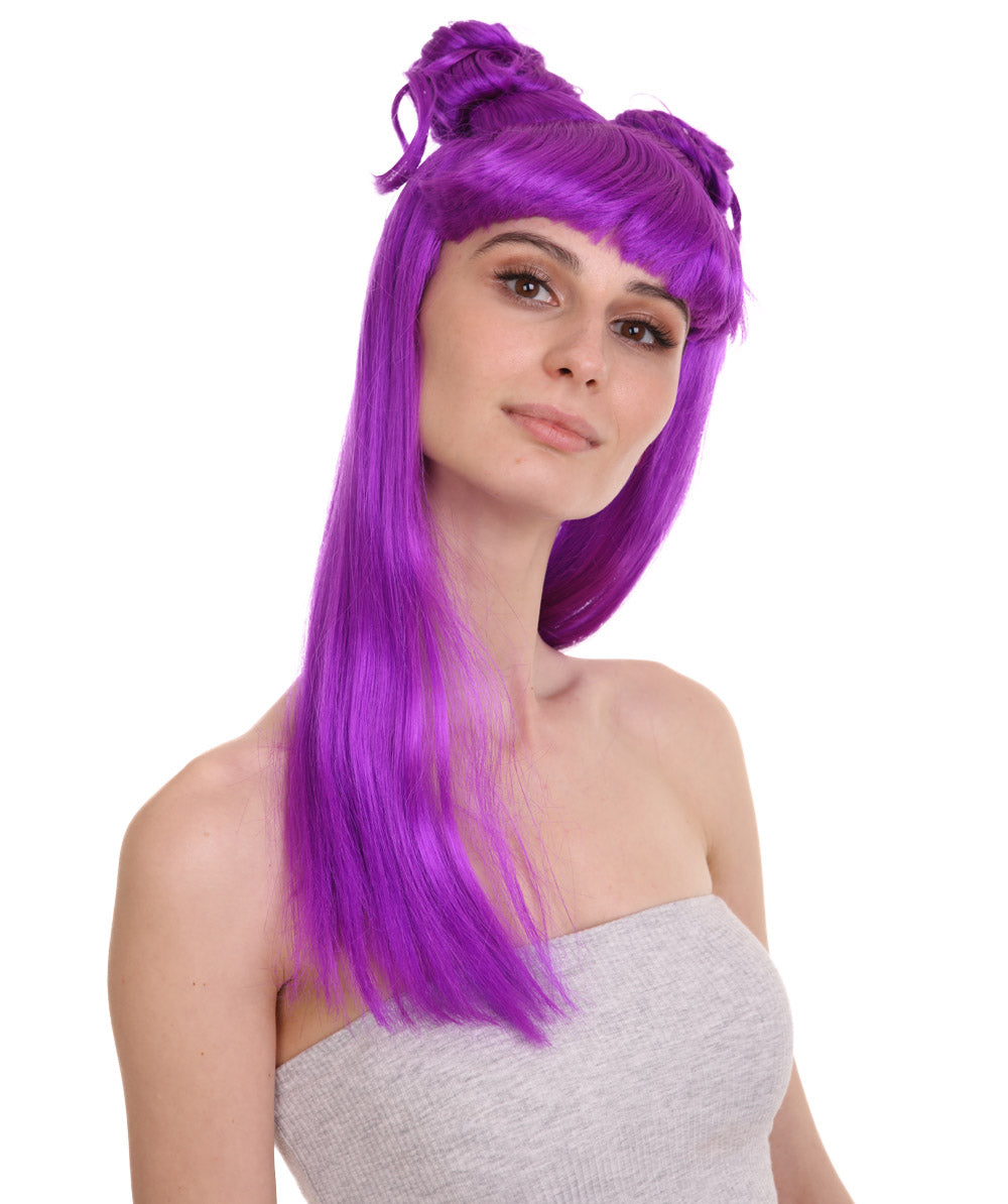 Wigs2you ハロウィン パーティー プレミアム レディース H-1228 快適なフィット感 ネオン パープル アジアン プリンセス ウィッグ