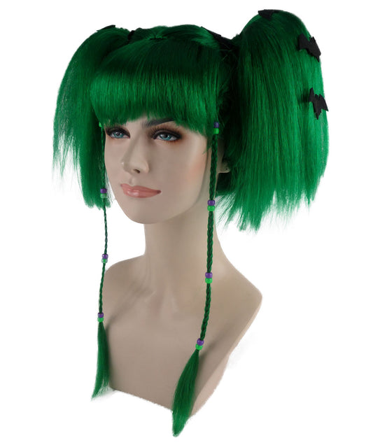 Wigs2you ハロウィンパーティープレミアム レディース H-701 バットエンジェルウィッグ ダークグリーン色