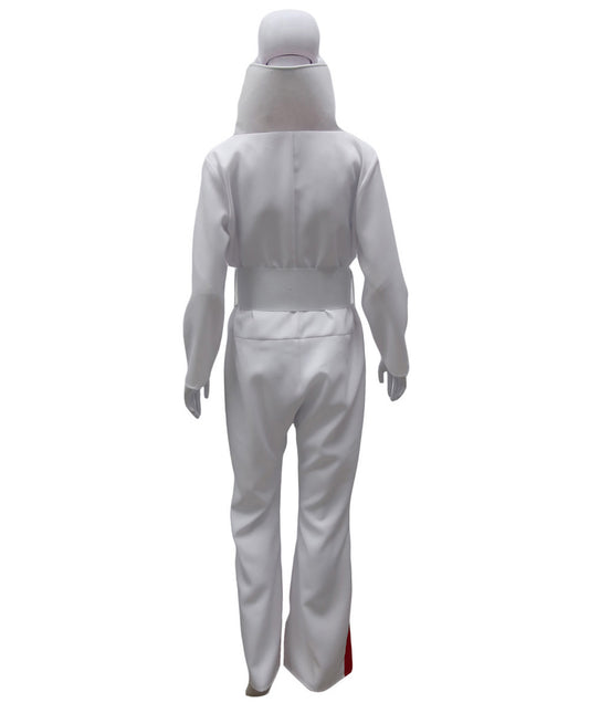 女性 JCP-162 のデラックスセクシージャンプスーツコスチューム シーケンス付き ホワイト コスプレコスチューム