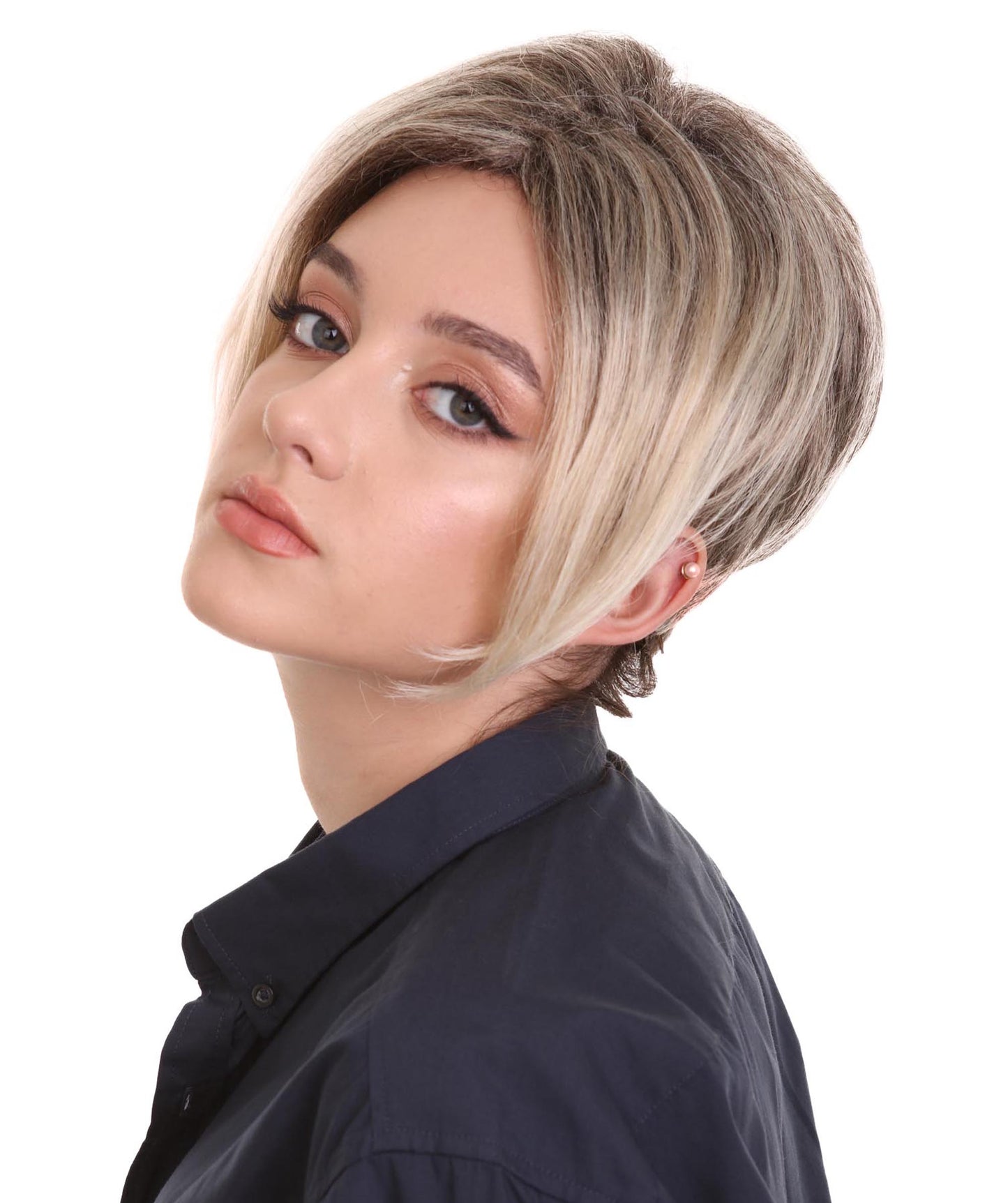 ハロウィンパーティプレミアム H-5241 レディース クラシックなミニバンマムのウィッグ ライトブラウンとブロンド