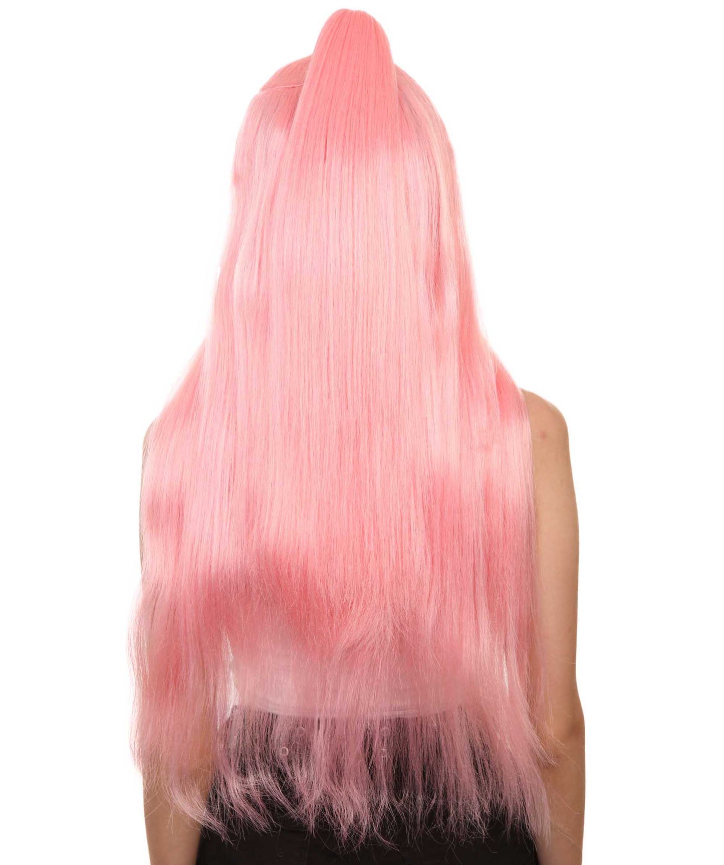 ハロウィンパーティプレミアム H-5239 レディース ガガクロマチックアイコンの半アップ半ダウンの長いウィッグ ピンク