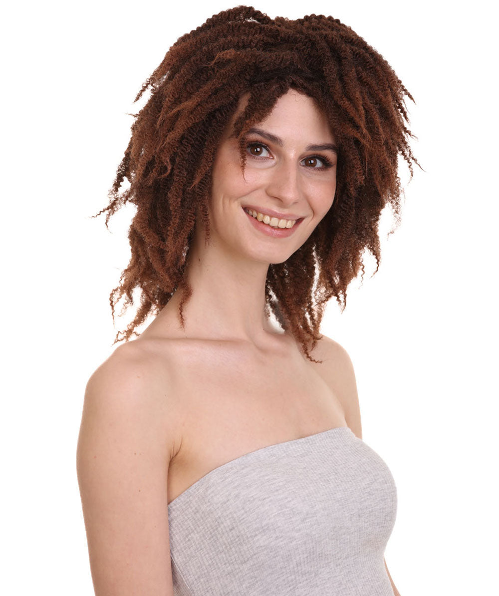 Wigs2youハロウィンパーティープレミアムレディースH-1962 美しい見た目のショートブラウンドレッドロックウィッグ