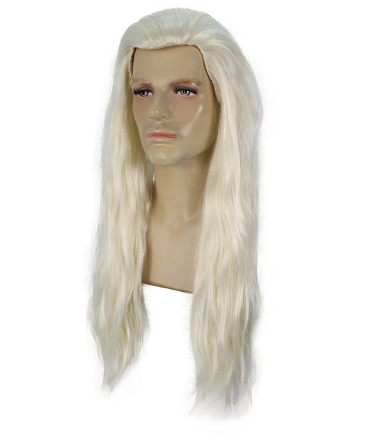 メンズ H-6021 バウンティ ハンター TV ショー プラチナ ブロンド コスプレウィッグ I 難燃性合成繊維