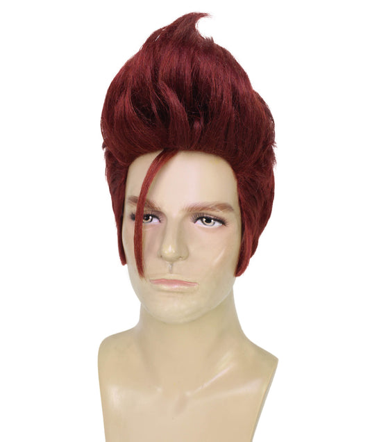 メンズ ファンタジー ビデオゲームウィッグ ワインレッド ハロウィンにぴったり 合成繊維 コスプレウィッグ H-6116