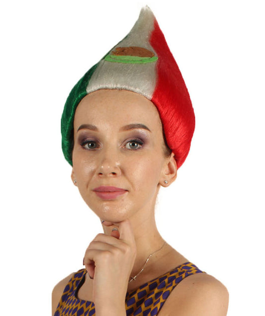 女性用コスプレウィッグ メキシコ国旗 トロールスタイル H-4004 国の誇り ハロウィンウィッグ プレミアム通気性キャップレスキャップ