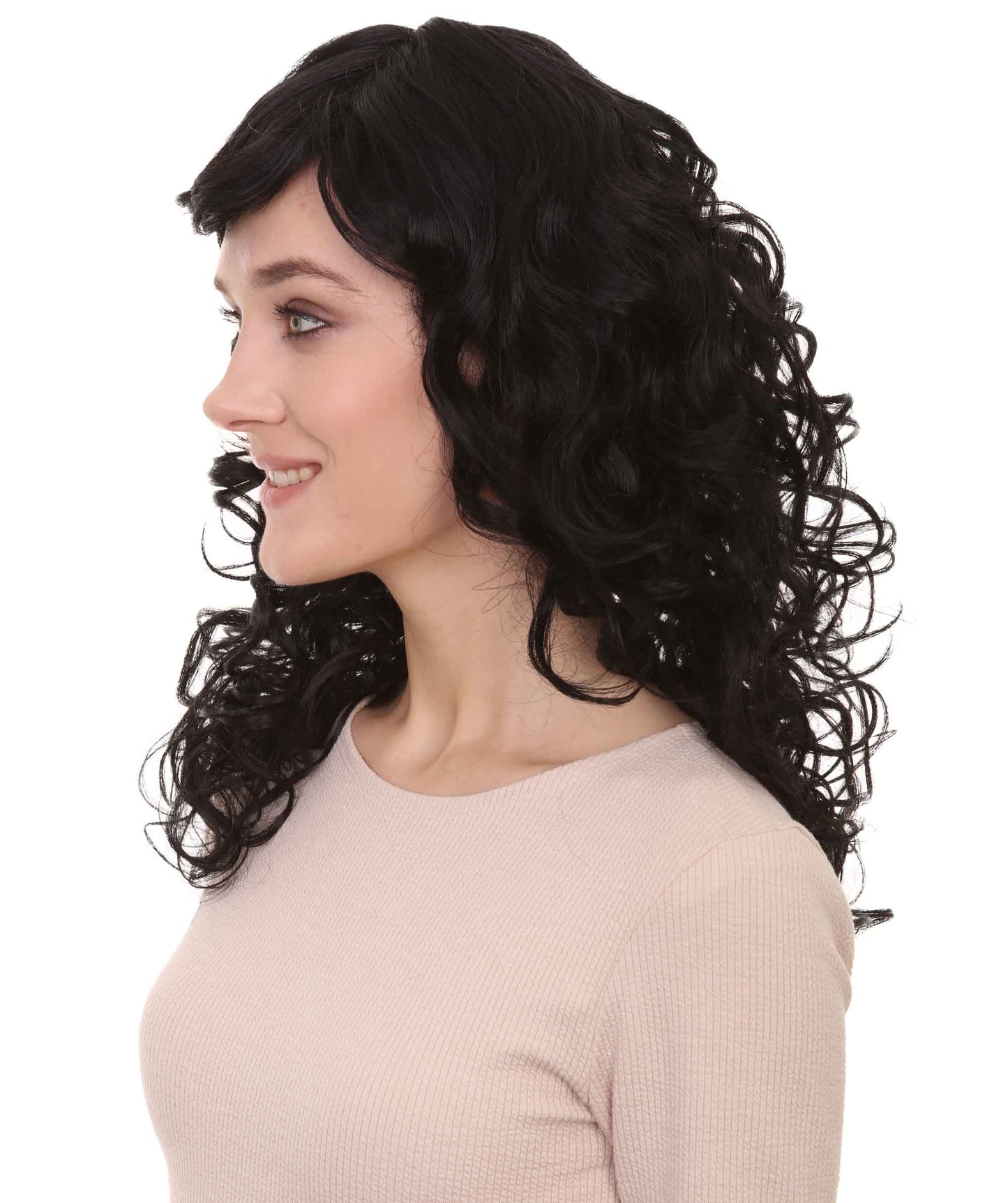 Wigs2you ハロウィンパーティープレミアムレディース H-1013 着用しやすい ベラウィッグ ブラックカラー