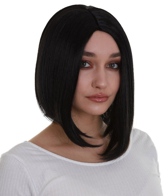 ハロウィンパーティープレミアム レディース H-5277 ブラック ストレート トレンディ ナチュラルシルクボブウィッグ