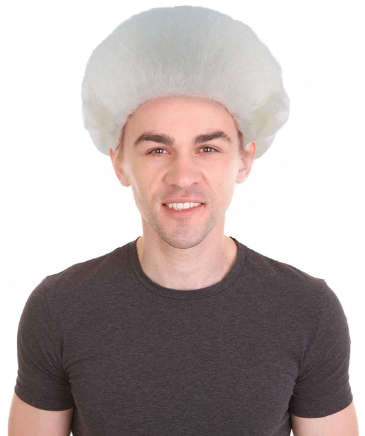 男性用コロニアルホワイト歴史的ウィッグ H-4359 プレミアム通気性キャップレスキャップ