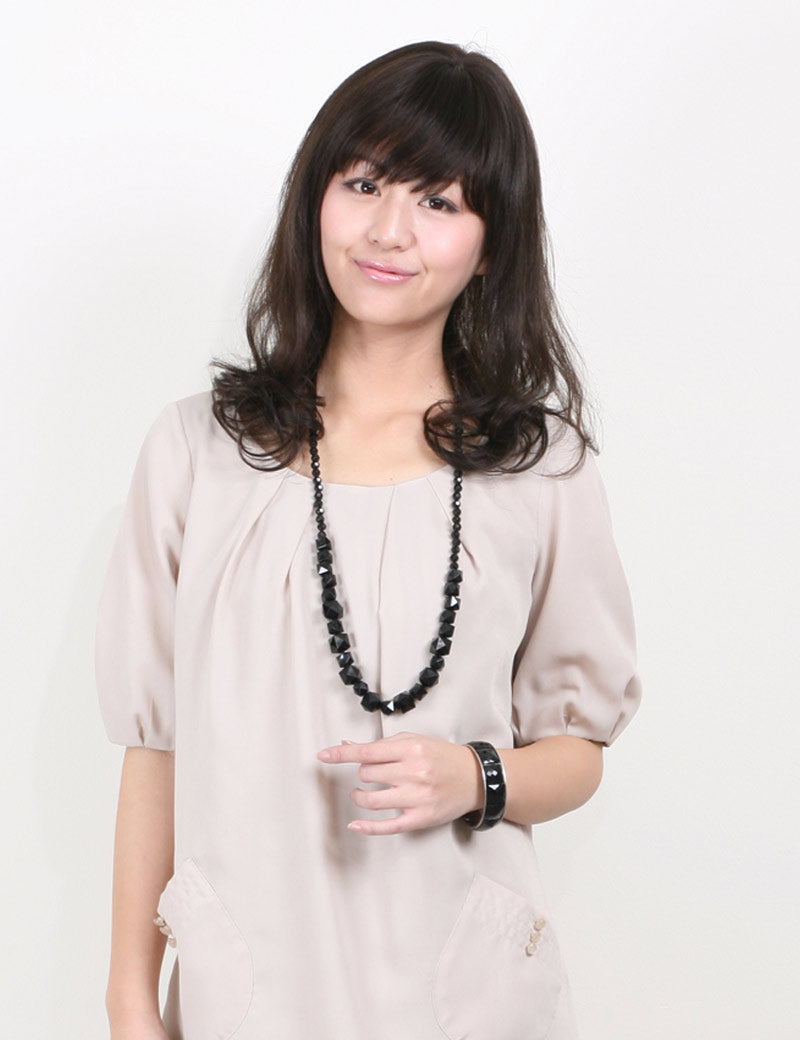 Wigs2you.com レディース ウィッグ 人毛100% ゆるカール セミロング 自然な仕上がり 医療用・日常用・結婚式にも最適 HH-151 ダークブラウン
