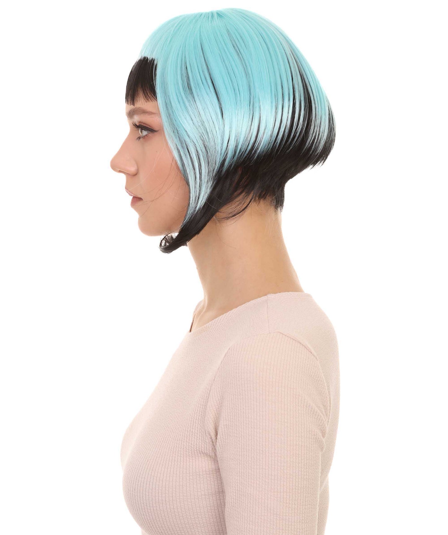 Wigs2you ハロウィンパーティ プレミアムレディース H-2032 着用しやすく とても快適 ホラーブルーブラックウィッグ