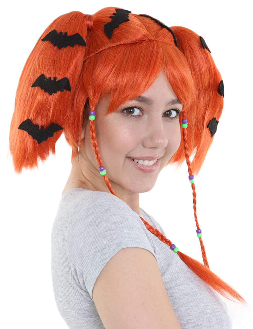 Wigs2you ハロウィンパーティープレミアム レディース H-694 バットエンジェルウィッグ オレンジ色