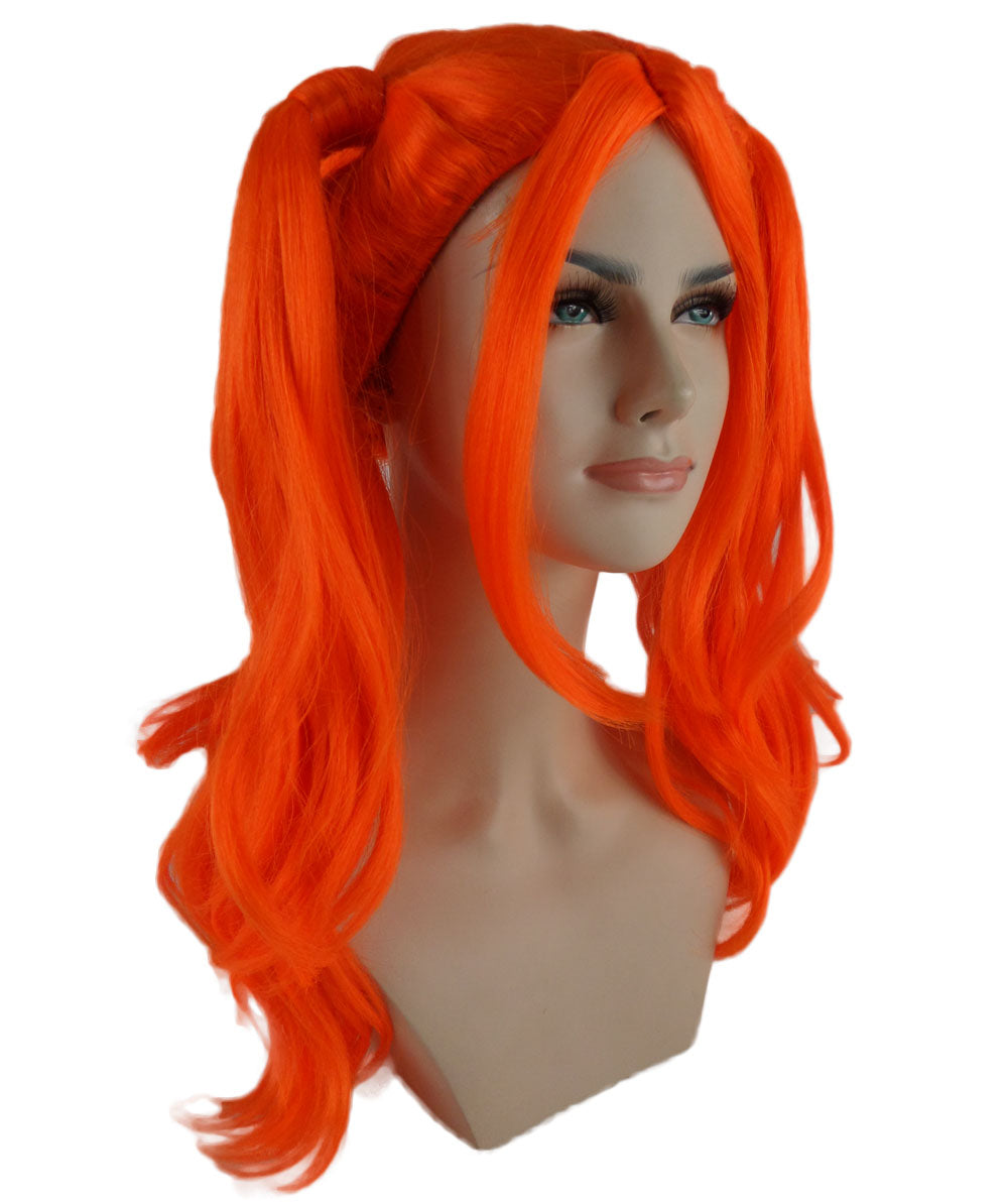 Wigs2you ハロウィンパーティー プレミアム レディース H-735 ドリー ピグテール ウィッグ ネオンオレンジカラー