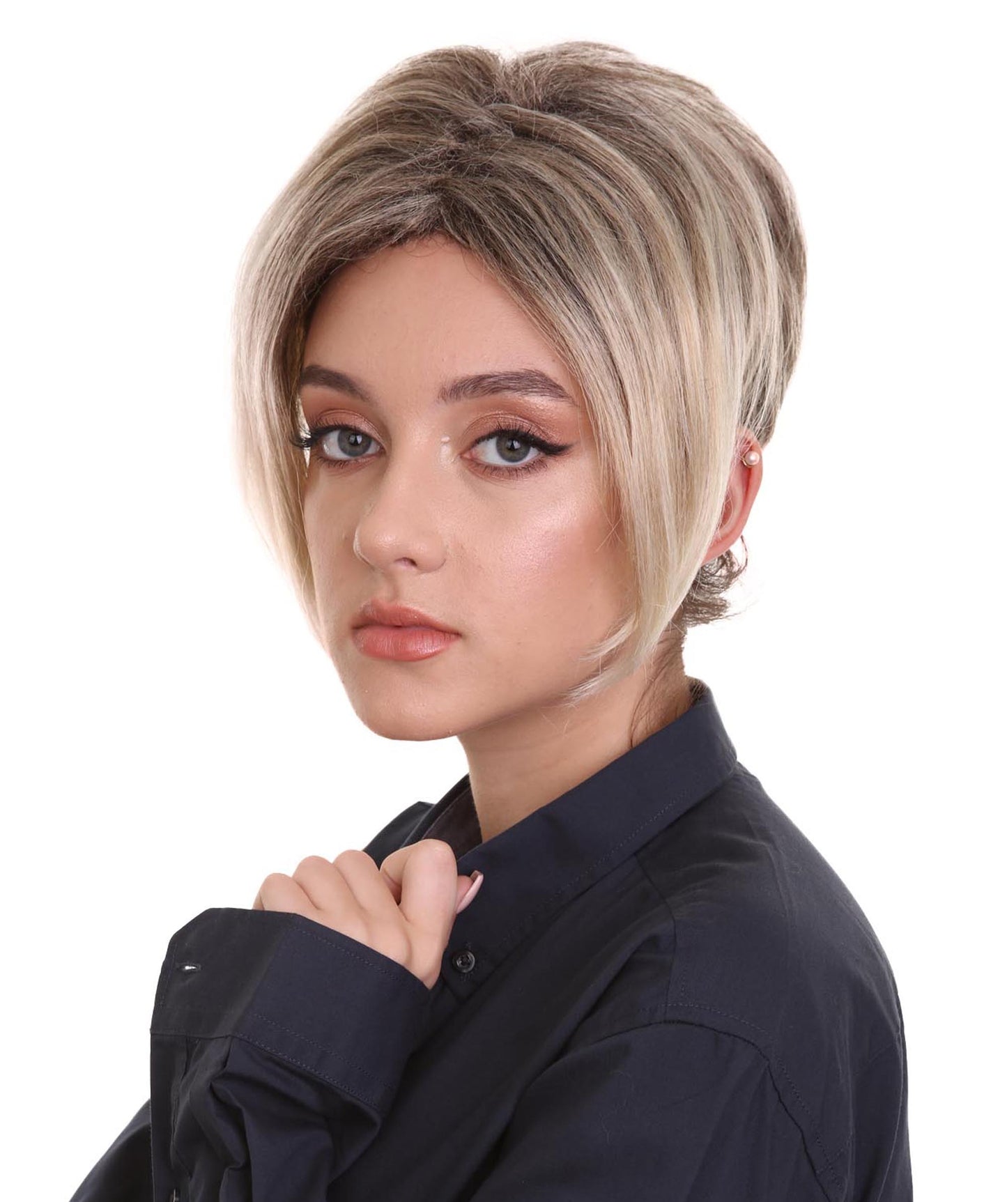 ハロウィンパーティプレミアム H-5241 レディース クラシックなミニバンマムのウィッグ ライトブラウンとブロンド