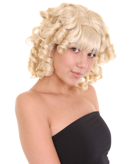 ウィメンズ コロニアルブロンド歴史的レディウィッグ H-4134 プレミアム通気性のキャップレスキャップ