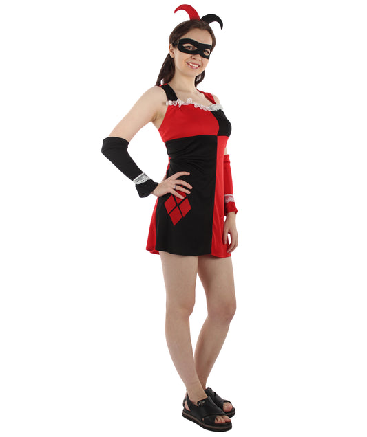 女性 JCP-137 のスペードポーカーブラックアンドレッドドレスコスチューム コスプレコスチューム