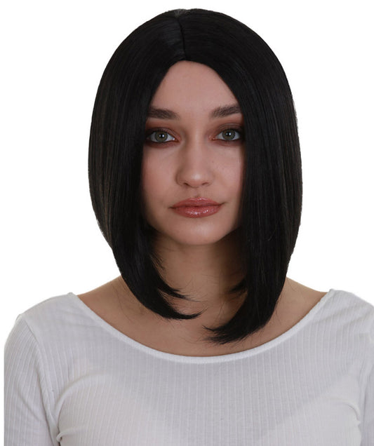 ハロウィンパーティープレミアム レディース H-5277 ブラック ストレート トレンディ ナチュラルシルクボブウィッグ