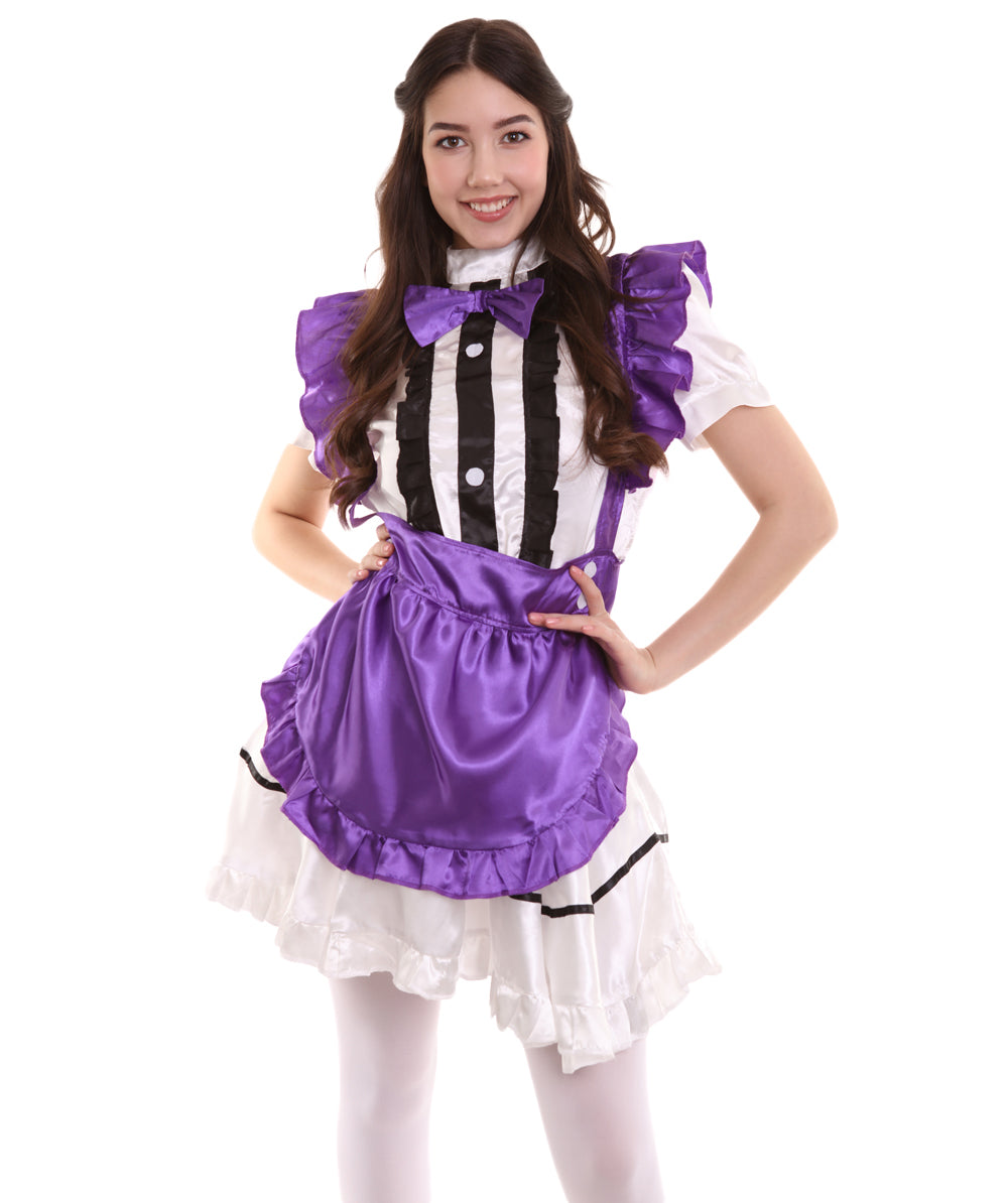 女性用 JCO-326_15 アニメ コスプレ フレンチメイド ファンシー ドレス ミディアムパープル コスプレ コスチューム