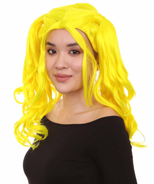 Wigs2you ハロウィンパーティー プレミアム レディース H-739 ドリー ピグテール ウィッグ ネオンイエロー色