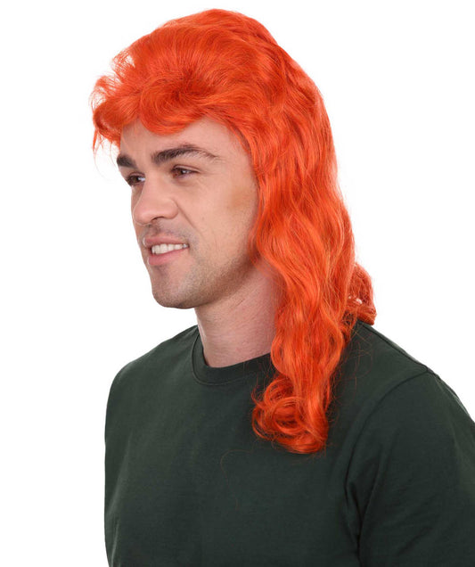 80年代 オレンジ スーパーマレット ウィッグ H-2208 コスプレ ハロウィン ウィッグ プレミアム 通気性のあるキャプレスキャップ