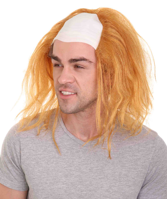 ハロウィンパーティープレミアム メンズ H-3583 スケアリー ボールド ブラウン クラウン ウィッグ