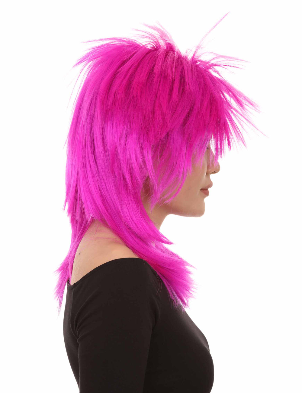 Wigs2you ハロウィンパーティープレミアム H-1340 着やすい快適なフィット感 80 年代女性ネオンフューシャロッカースタイルウィッグ