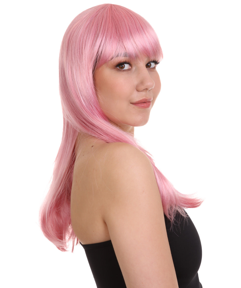 Wigs2you ハロウィン パーティー プレミアム レディース H-1053 とても快適なグラマー グリーン ウィッグ Lt ピンク色