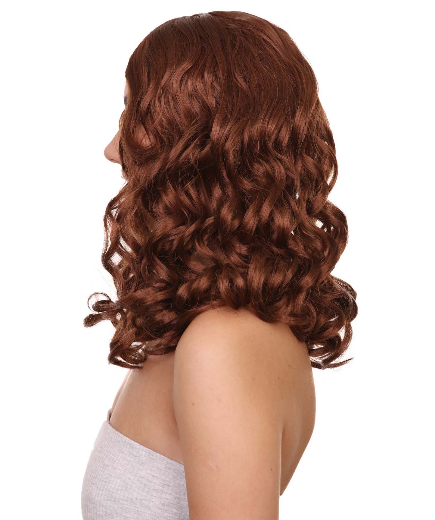 Wigs2you ハロウィンパーティー プレミアム レディース H-1108 とても着け心地の良いアリスウィッグ 鏡の国のアリス オーバーンブラウン色