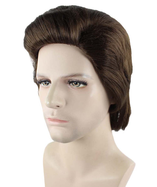 80年代 ディスコ 男性 ウィッグ H-2144 ブラウン スタイルド コスプレ ハロウィン ウィッグ プレミアム 通気性のあるキャプレスキャップ