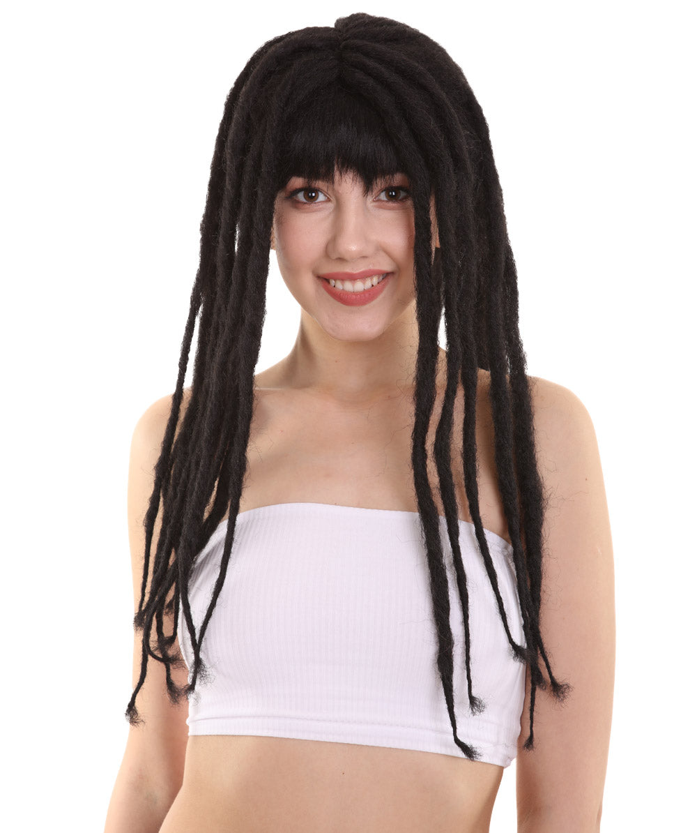 ハロウィンパーティ プレミアムレディース H-5032 ロングブラック ドレッドロックウィッグ