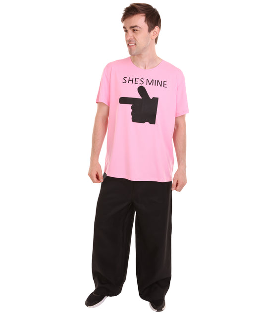 大人向け女性用 JCO-168_5 バレンタインデー ピンク マッチング カップル "He's Mine" Tシャツ コスプレ コスチュームコレクション