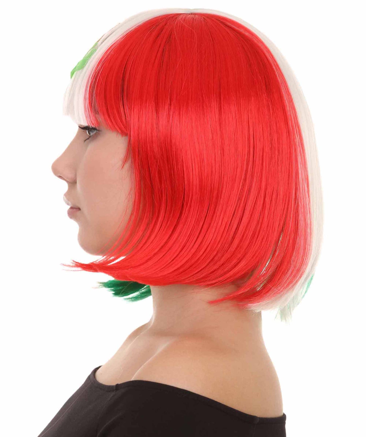 レディース 愛国的なメキシコフラッグボブウィッグ H-3905 プレミアム 通気性の良い キャップレスキャップ