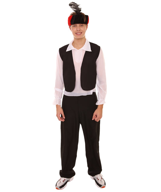 JCP-187 のマジックランプボーイ ストーリーブックとフェアリーテイルコスチューム ブラック、ホワイトとレッド コスプレコスチューム