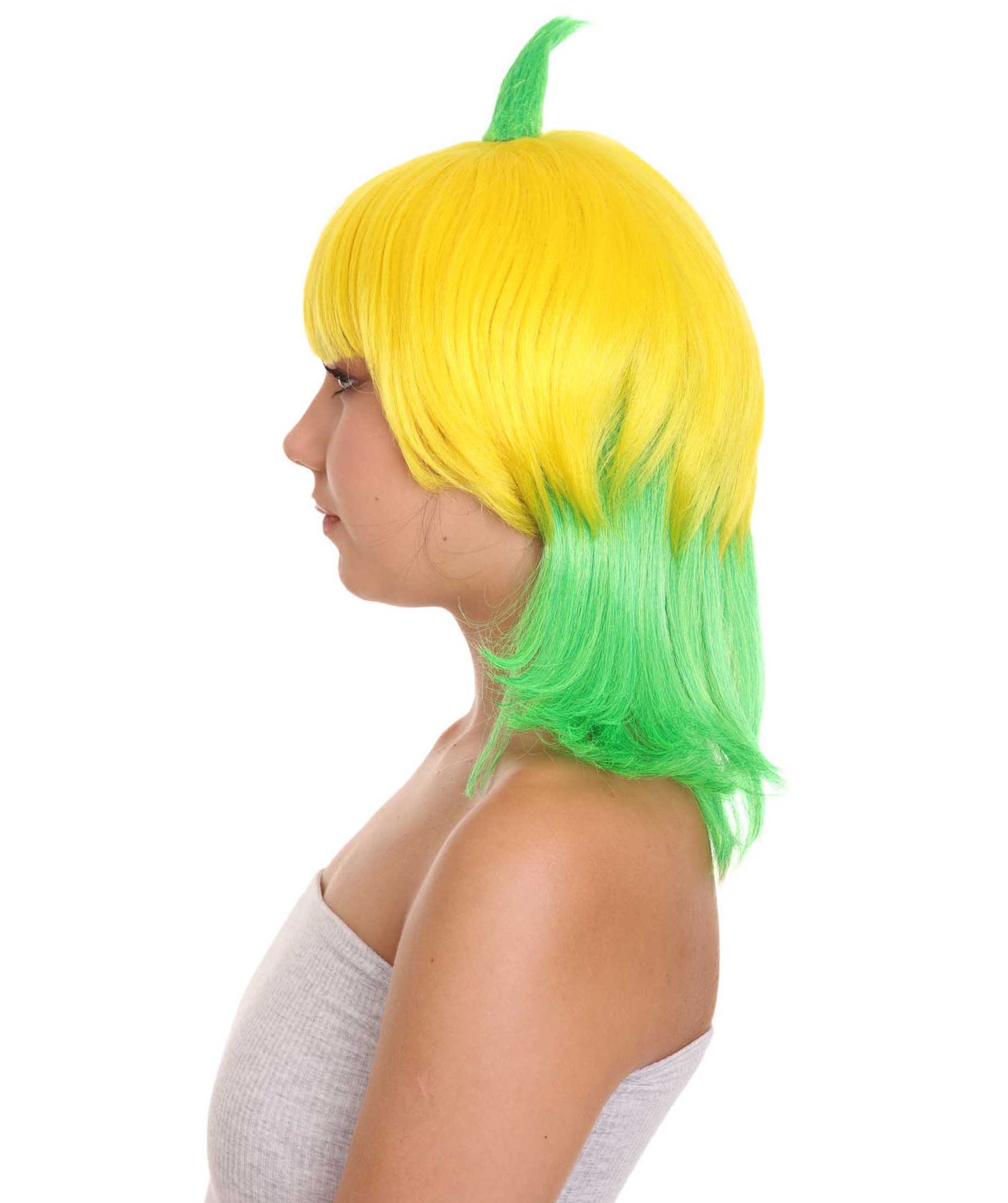 Wigs2you ハロウィンパーティ プレミアムレディース H-2041 着用しやすく とても快適 バナナクイーンイエロー&グリーンウィッグ あなたの美しさを引き立てる