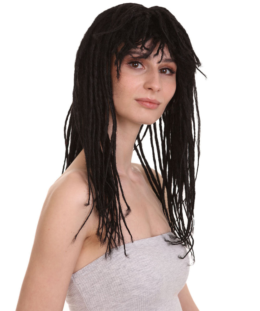 Wigs2youハロウィンパーティープレミアムレディースH-1957 着けやすい 非常に快適 ロングブラックドレッドロックウィッグ