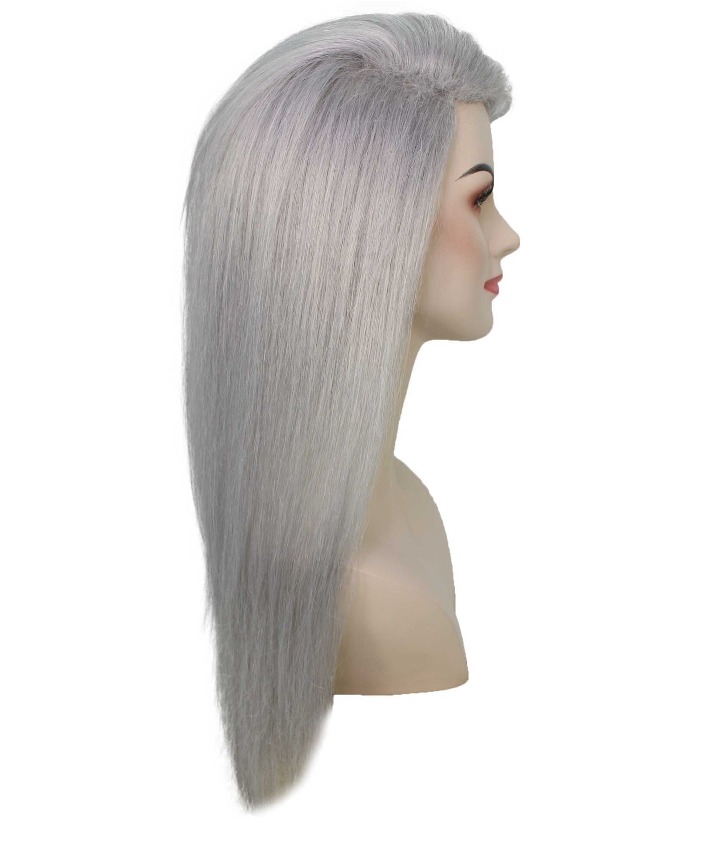 女性用ロングストレートサイドパートコスプレウィッグ ダークグレー H-5220_18 ファンシースタイル プレミアムハロウィンパーティーウィッグコレクション