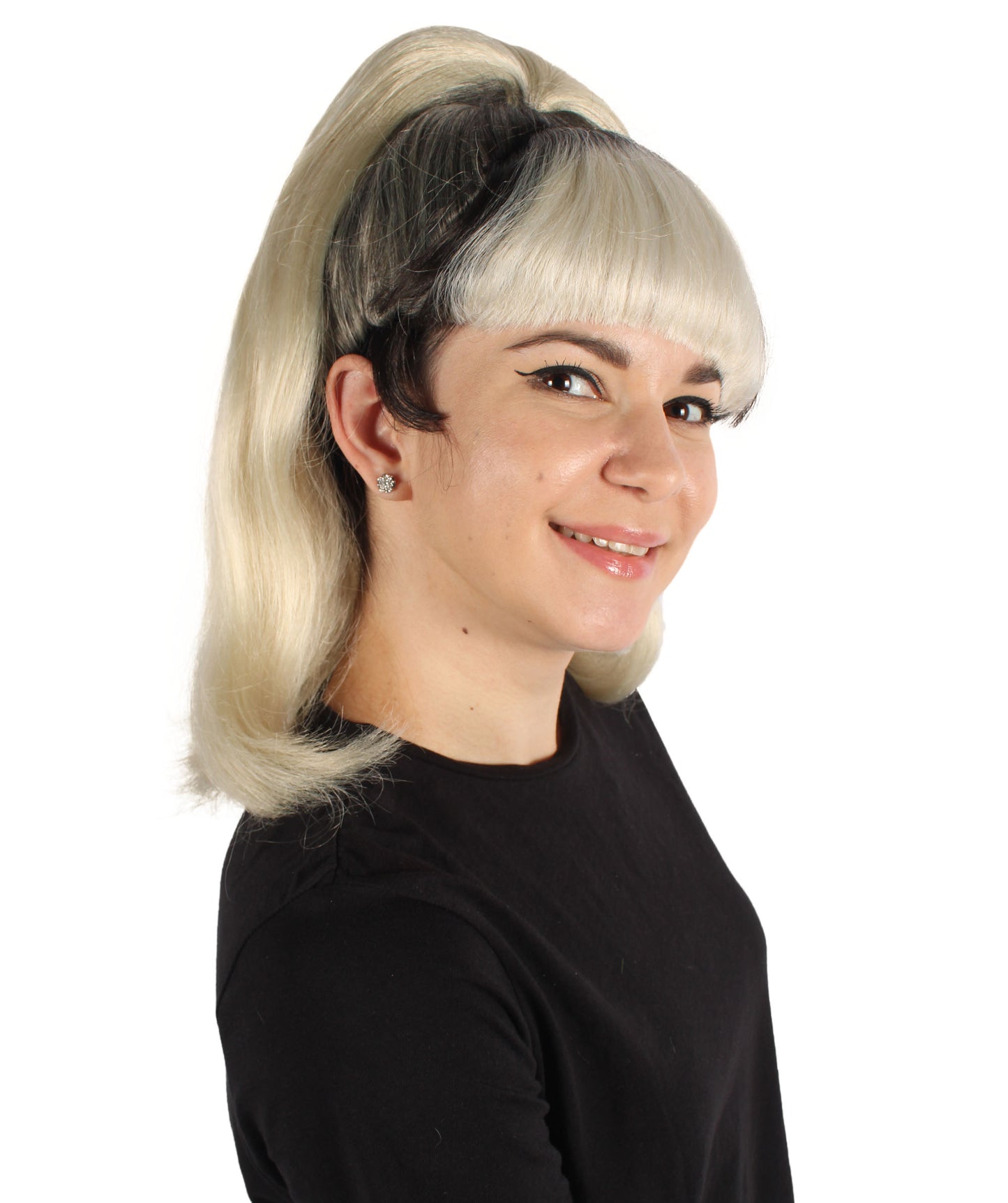 プレミアム ハロウィン パーティー 女性用 H-6275 アメリカン ドラッグ クイーン ブロンド ポニーテール ウィッグ コスプレに最適 難燃性合成繊維