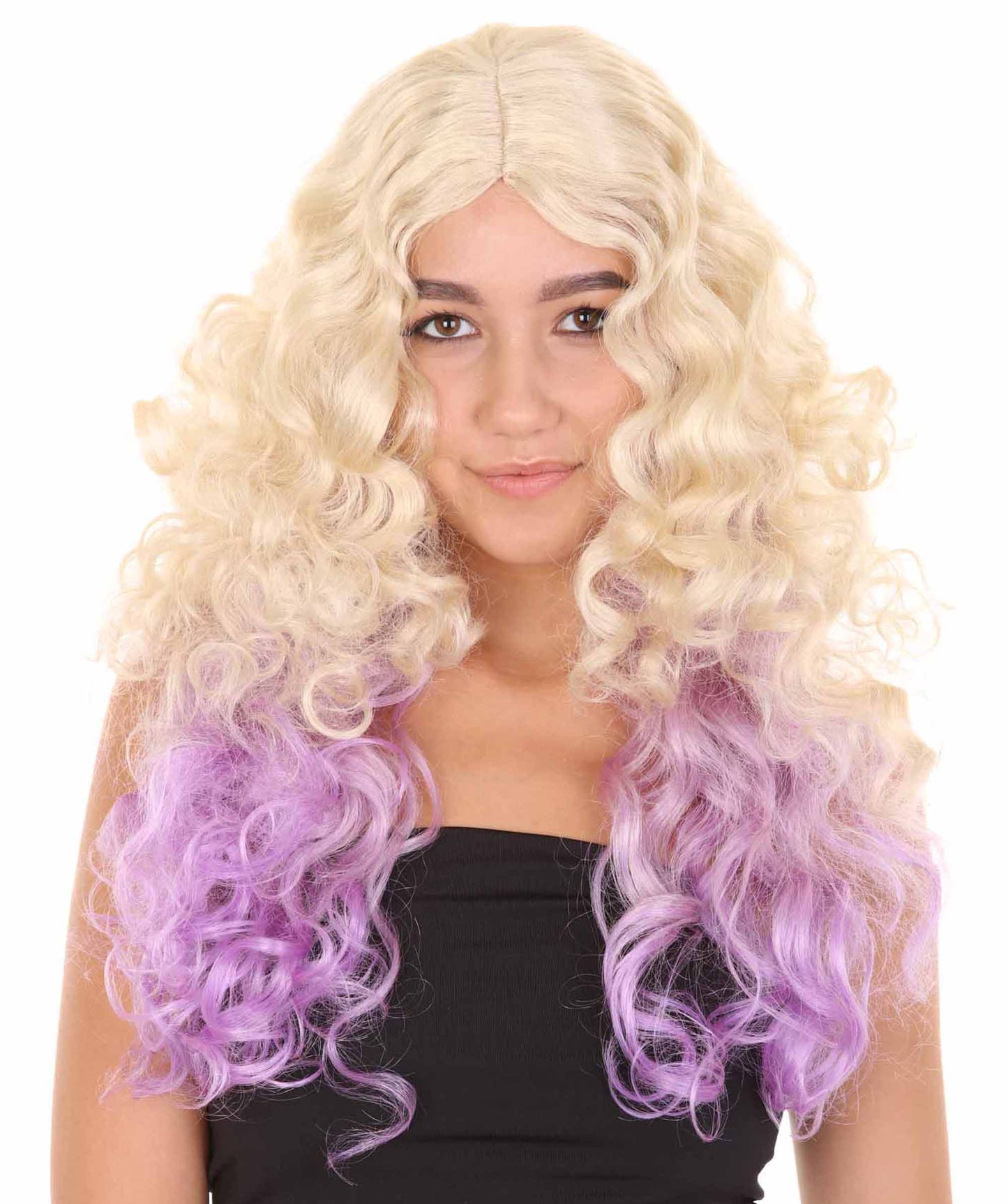 コスプレウィッグ Descendants 2 Mal H-3598 マルチカラーTV/映画ファンシーコスプレハロウィンウィッグ プレミアム 通気性の良い キャップレスキャップ
