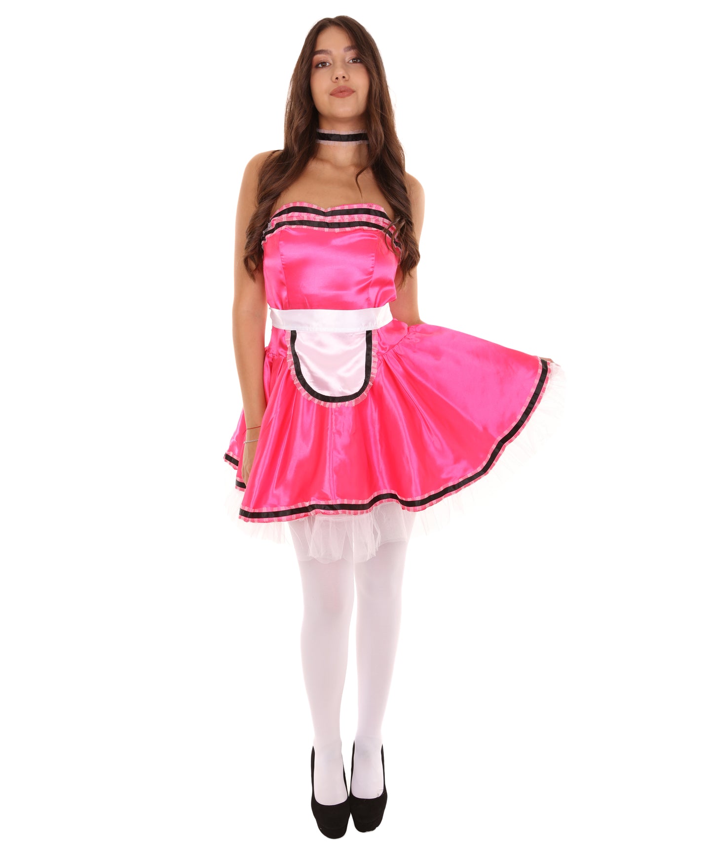女性用 JCO-344_11 フレンチメイド制服コスプレ ダークピンクコスチューム
