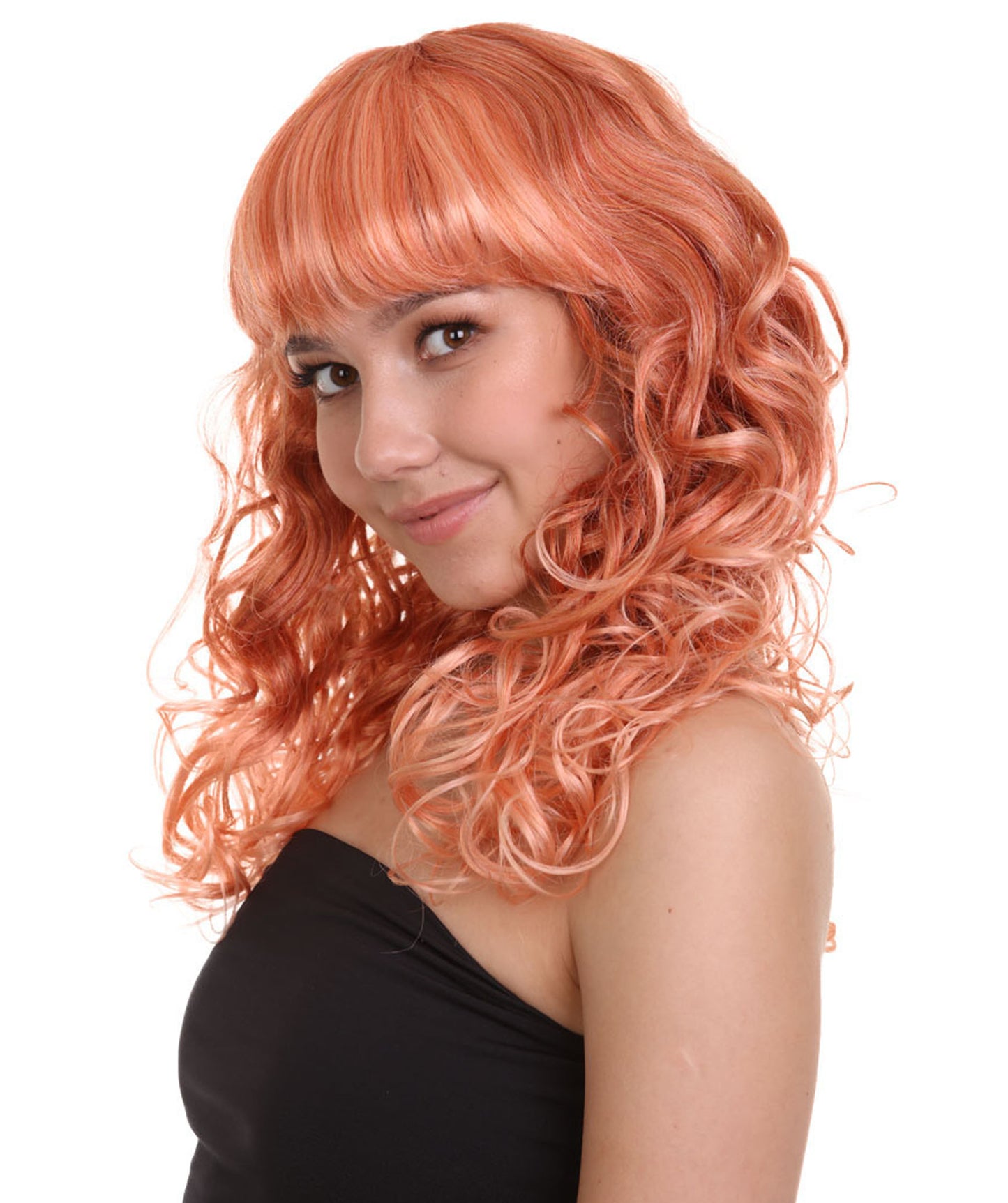 Wigs2you ハロウィンパーティー プレミアム レディース H-999 着用しやすい ベラウィッグ ピーチカラー