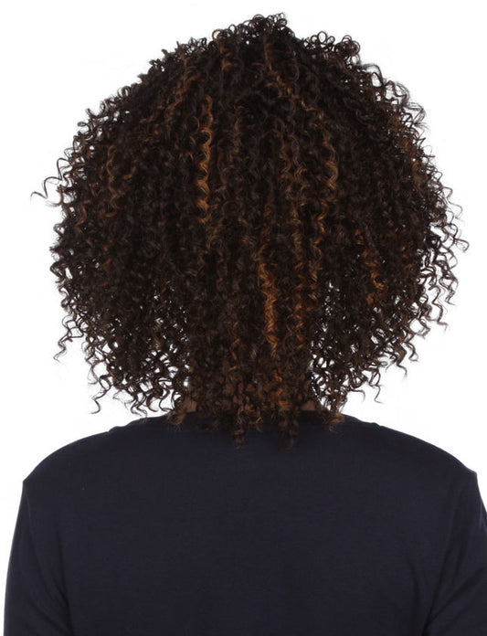 レディースファッション W-811A カーリースタイル ラティーノブラウンハーフウィッグ ヒートスタイル可能 合成繊維