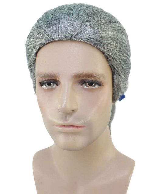 男性用「くるみ割り人形」スウィーツキャバリアコロニアルブルーレースグレーウィッグ H-4319 プレミアム通気性キャップレスキャップ