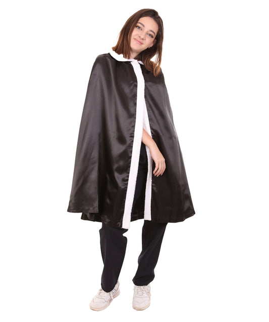 大人用女性のクイーン JCO-216_1 リバーシブルローブ ブラック&ブラック コスプレコスチューム