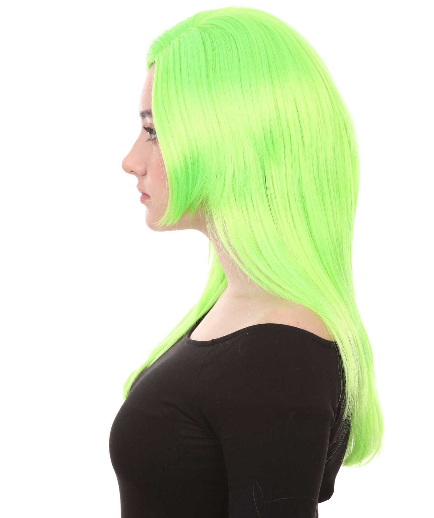 Wigs2you ハロウィンパーティープレミアム H-966 3レイヤーのパーティーガールウィッグ ネオングリーン色