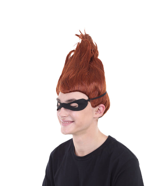 インクレディブル2 シンドローム バーガンディ トロールウィッグ 付きマスクセット H-4384 プレミアム 通気性 キャップレスキャップ